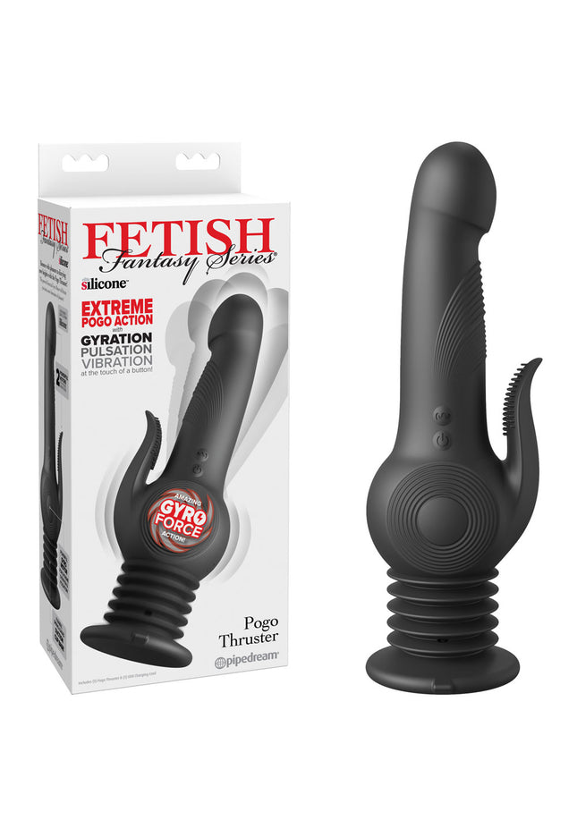 Fetish Fantasy Series Pogo Thruster - Black USB Rechargeable 23.5 cm Gyrating Rabbit Vibrator