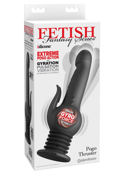 Fetish Fantasy Series Pogo Thruster - Black USB Rechargeable 23.5 cm Gyrating Rabbit Vibrator