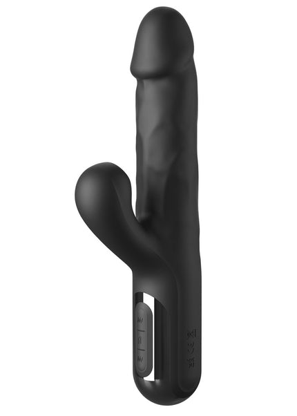 FFS Sonix Silicone Thruster - Black 22 cm USB Rechargeable Thrusting Vibrator with Flicking Clit Stim