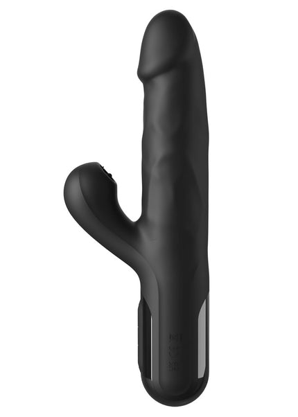 FFS Sonix Silicone Thruster - Black 22 cm USB Rechargeable Thrusting Vibrator with Flicking Clit Stim