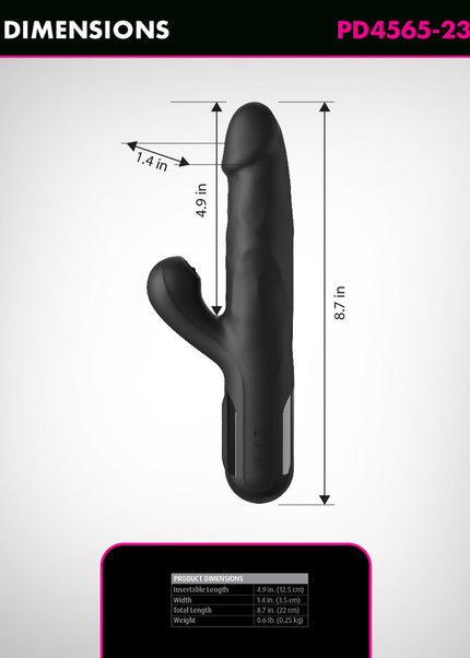 FFS Sonix Silicone Thruster - Black 22 cm USB Rechargeable Thrusting Vibrator with Flicking Clit Stim