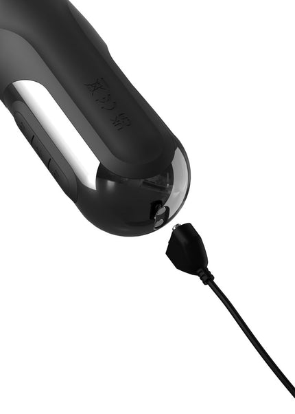 FFS Sonix Silicone Thruster - Black 22 cm USB Rechargeable Thrusting Vibrator with Flicking Clit Stim