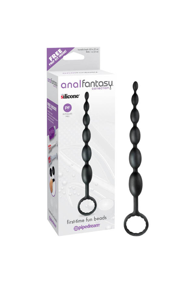 Anal Fantasy Collection First-Time Fun Beads - Black 21 cm (8.25'') Anal Beads