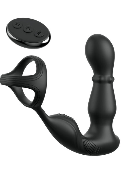 Anal Fantasy Elite Ass-Gasm Slide & Glide - Black USB Rechargeable Prostate Massage with Cock Ring
