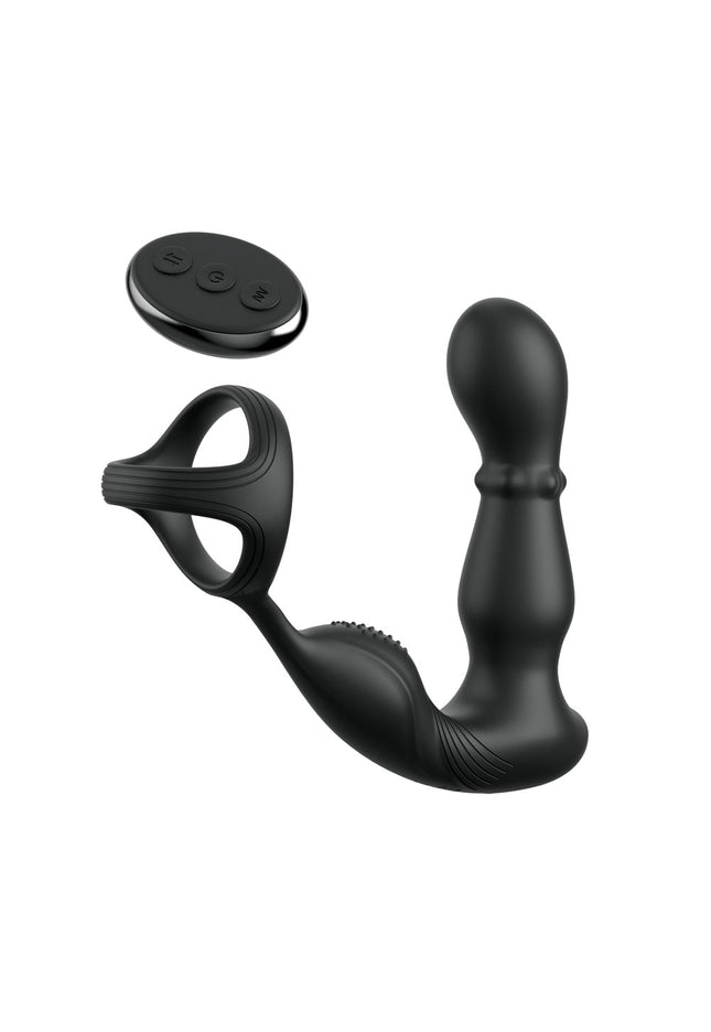 Anal Fantasy Elite Ass-Gasm Slide & Glide - Black USB Rechargeable Prostate Massage with Cock Ring