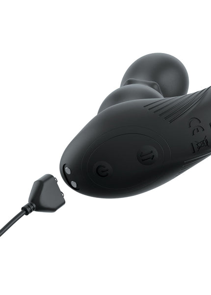 Anal Fantasy Elite Ass-Gasm Slide & Glide - Black USB Rechargeable Prostate Massage with Cock Ring