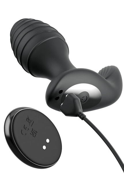 Anal Fantasy Elite Gyro-Milk Pro - Black - Black USB Rechargeable Gyrating Butt Plug