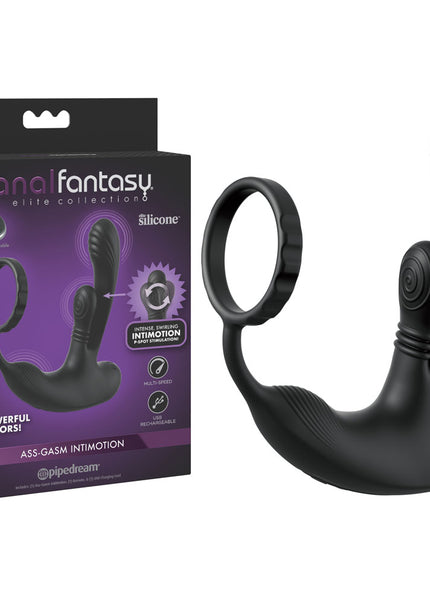 Anal Fantasy Elite Ass-Gasm intiMotion - Black USB Rechargeable Quad Motor Prostate Massager with Remote