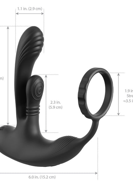 Anal Fantasy Elite Ass-Gasm intiMotion - Black USB Rechargeable Quad Motor Prostate Massager with Remote