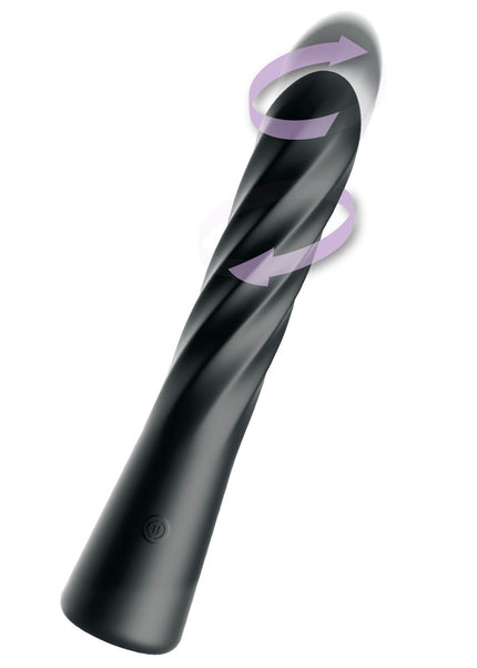 Anal Fantasy Elite Twist Ecstasy - Black - Black 24.1 cm USB Rechargeable Twisting & Thrusting Anal Vibrator