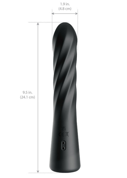 Anal Fantasy Elite Twist Ecstasy - Black - Black 24.1 cm USB Rechargeable Twisting & Thrusting Anal Vibrator
