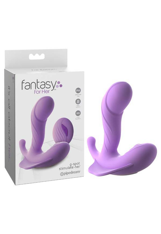 Fantasy For Her G-Spot Stimulate-Her - Purple USB Rechargeable Vibrator with Clit Stimulator and Wireless Remote
