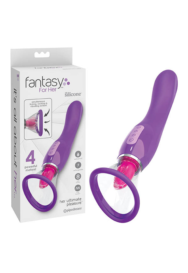 Fantasy For Her Ultimate Pleasure - Purple USB Rechargeable Sucking & Flicking Stimulator