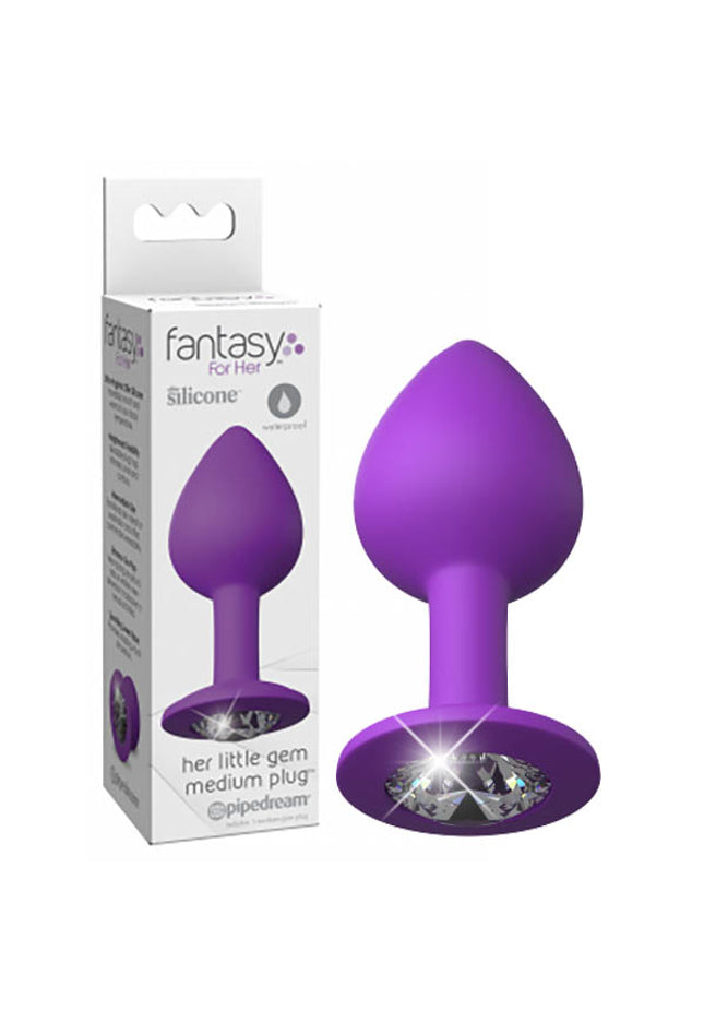 Fantasy For Her Little Gem Medium Plug - Purple 8.1 cm Butt Plug With Jewel Base