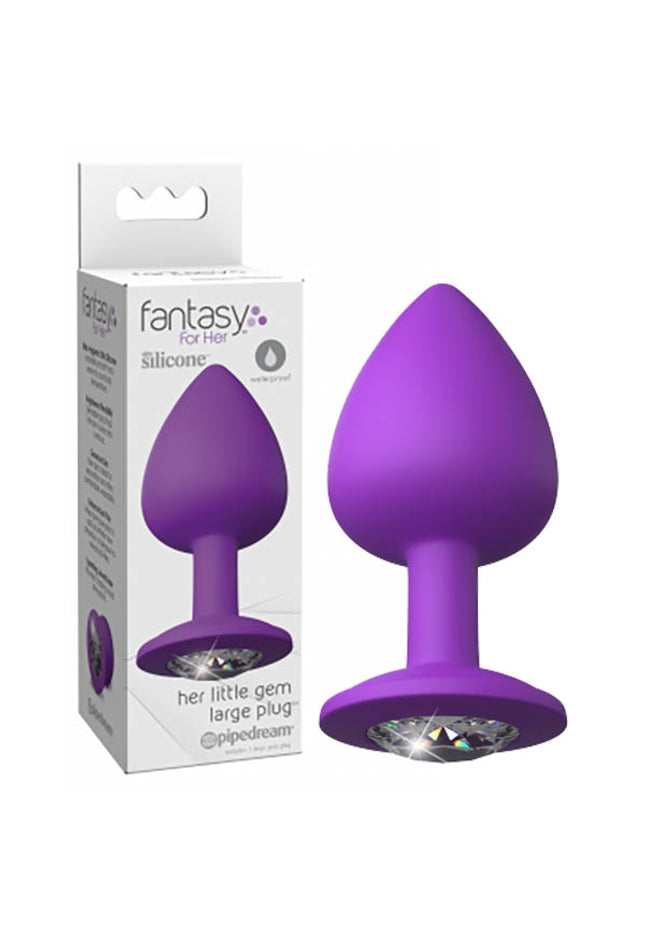 Fantasy For Her Little Gem Large Plug - Purple 9.6 cm Butt Plug with Jewel Base
