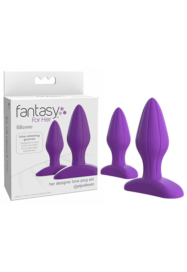 Fantasy For Her Designer Love Plug Set - Purple Butt Plugs - Set of 2 Sizes