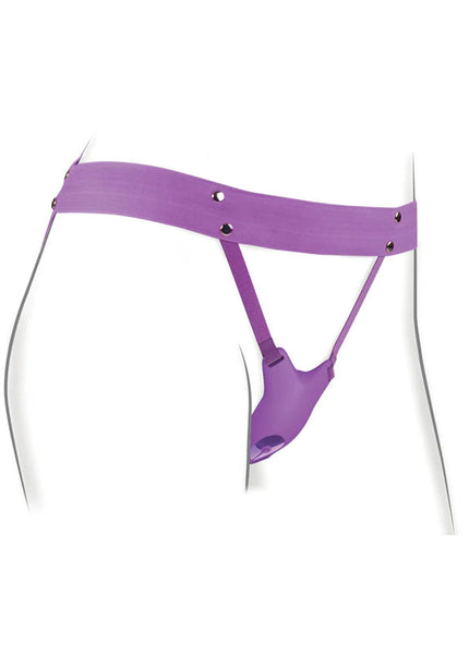 Fantasy For Her Ultimate Butterfly Strap-On - Purple USB Rechargeable Strap-On Stimulator