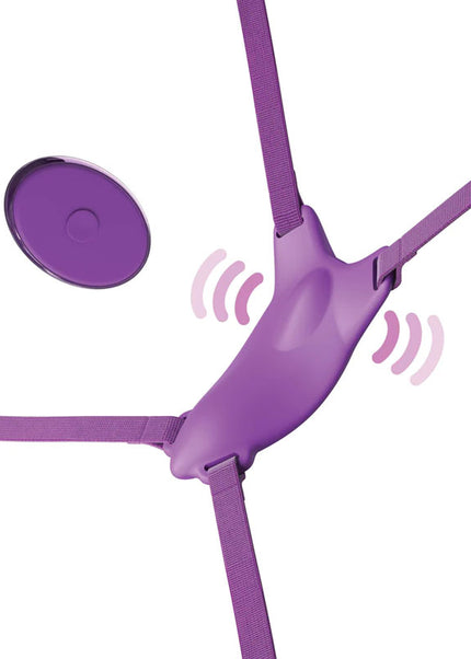 Fantasy For Her Ultimate Butterfly Strap-On - Purple USB Rechargeable Strap-On Stimulator