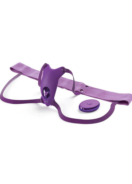 Fantasy For Her Ultimate Butterfly Strap-On - Purple USB Rechargeable Strap-On Stimulator