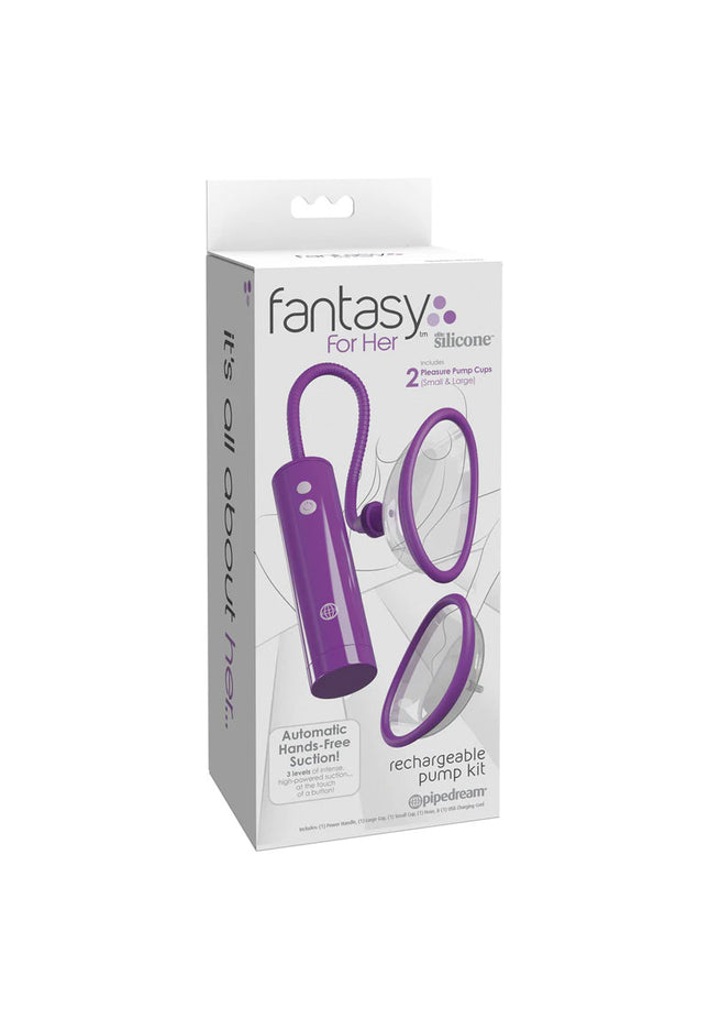Fantasy For Her Rechargeable Pump Kit - Purple USB Rechargeable Vagina Pump