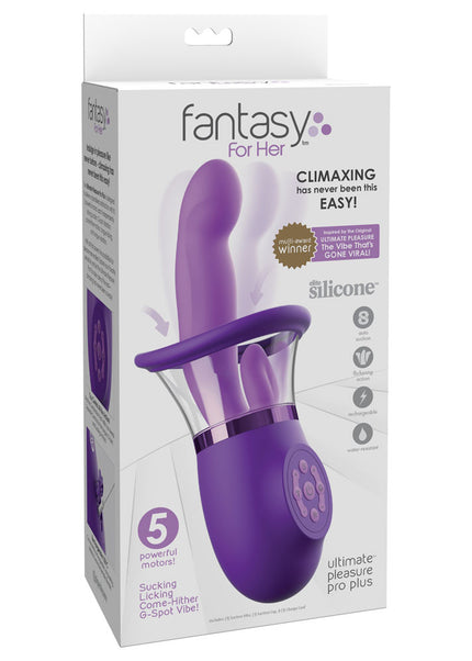 Fantasy For Her Ultimate Pleasure Pro Plus - Purple USB Rechargeable Sucking Licking & Flicking Vibrator