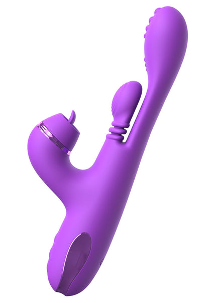 Fantasy For Her IntiMotion Pulse Pro - Purple 24 cm USB Rechargeable Swirling & Flicking Rabbit Vibrator