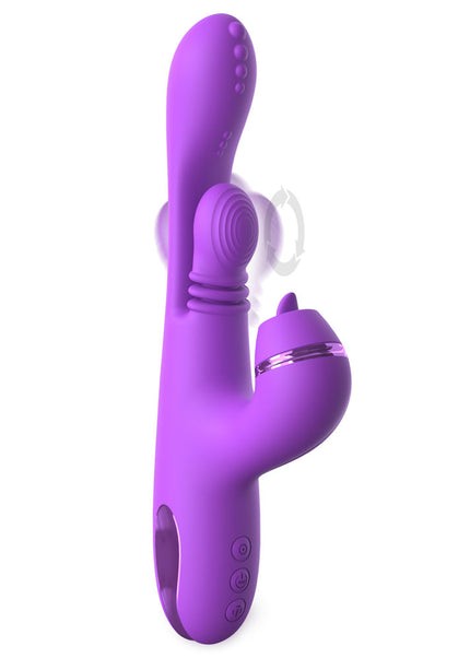 Fantasy For Her IntiMotion Pulse Pro - Purple 24 cm USB Rechargeable Swirling & Flicking Rabbit Vibrator