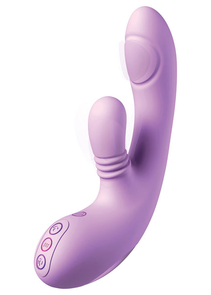 Fantasy For Her intiMotion Flutter Pro - Purple 20.6 cm USB Rechargeable Rabbit Vibrator with Pulsating Tip