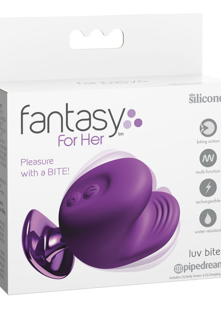 Fantasy For Her Luv Bites - Purple - Purple USB Rechargeable Vibrating & Biting Stimulator