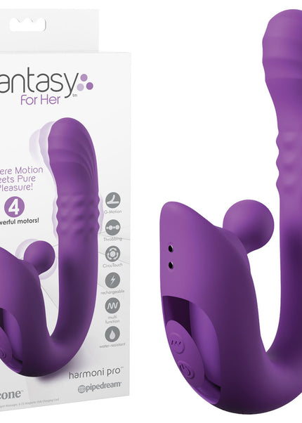 Fantasy For Her Harmoni Pro - Purple - Purple 17.8 cm USB Rechargeable Throbbing Vibrator