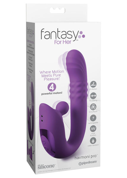 Fantasy For Her Harmoni Pro - Purple - Purple 17.8 cm USB Rechargeable Throbbing Vibrator