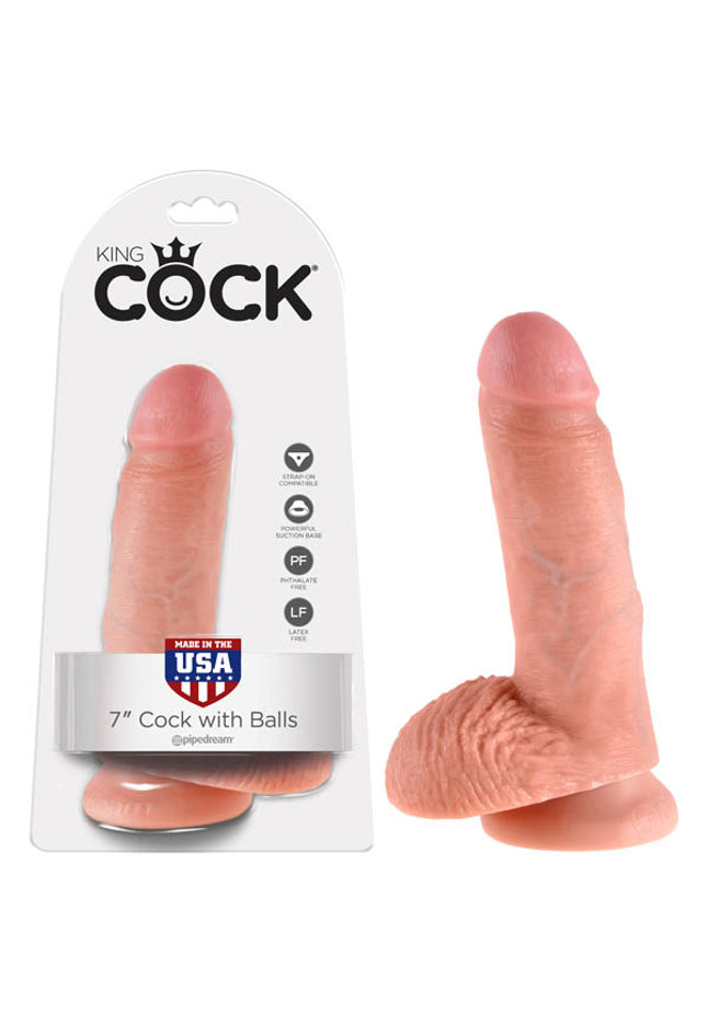 King Cock 7'' Cock With Balls - Flesh 17.8 cm (7'') Dong