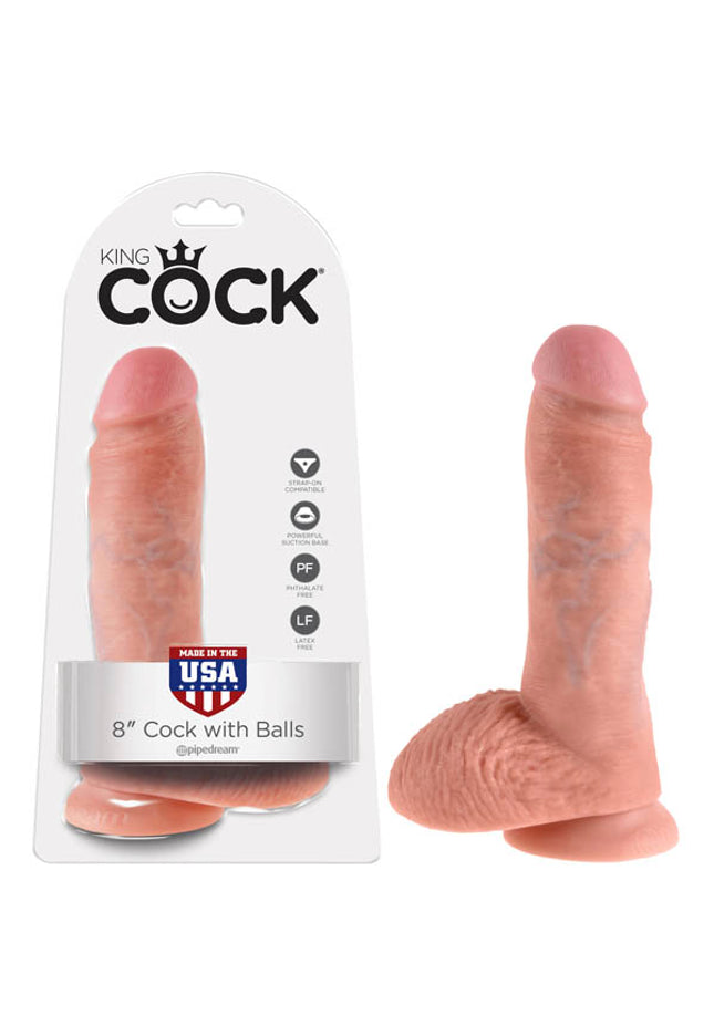King Cock 8'' Cock With Balls - Flesh 20.3 cm (8'') Dong