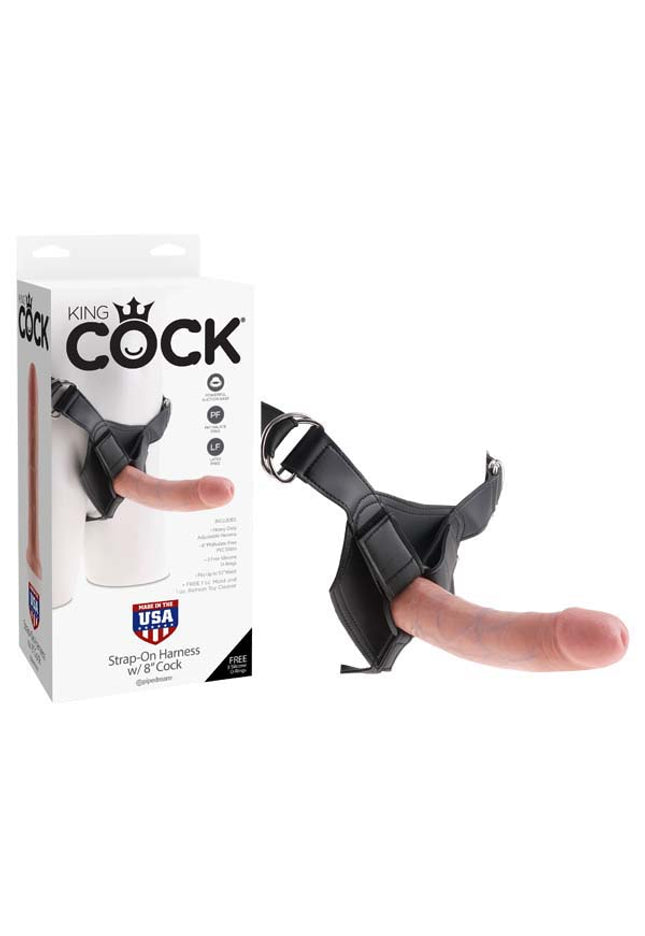 King Cock Strap-on Harness With 8'' Cock - Flesh 20.3 cm (8'') Strap-On