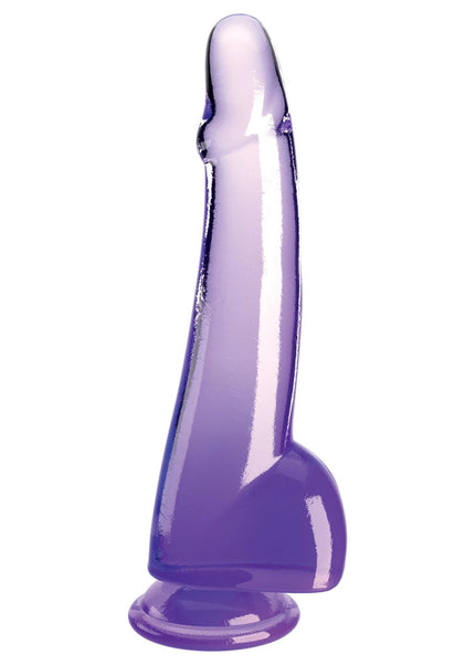 King Cock Clear 10'' Cock with Balls - Purple - Purple 25 cm Dong