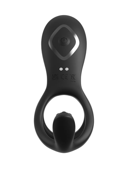 Fantasy C-Ringz Ultimate Couples Cage Max - Black USB Rechargeable Vibrating Cock Ring Cage