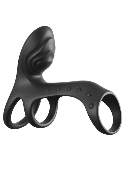 Fantasy C-Ringz Ultimate Couples Cage Max - Black USB Rechargeable Vibrating Cock Ring Cage