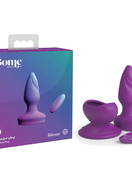 3Some Wall Banger Plug - Purple USB Rechargeable Vibrating Butt Plug with Wireless Remote