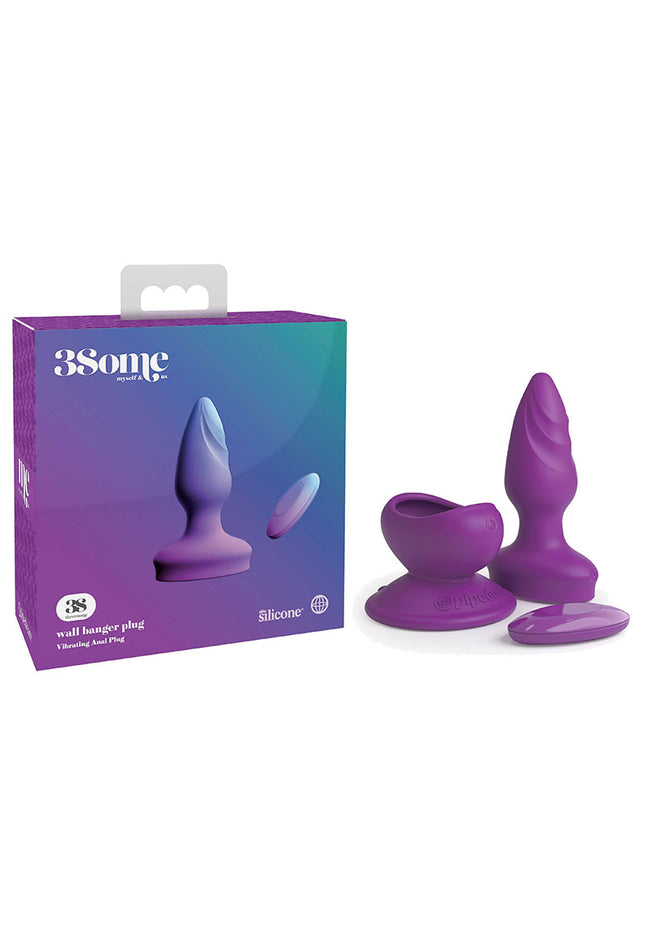 3Some Wall Banger Plug - Purple USB Rechargeable Vibrating Butt Plug with Wireless Remote