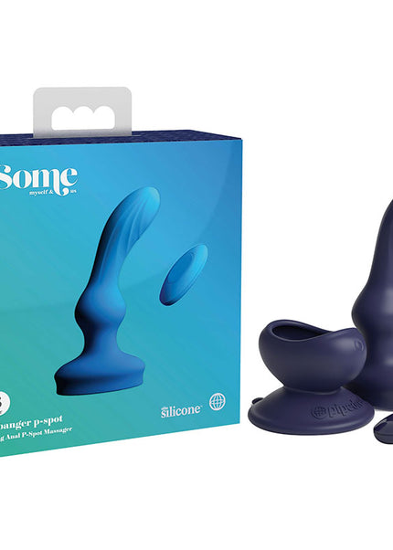 3Some Wall Banger P-Spot - Blue USB Rechargeable Vibrating Prostate Massager with Remote