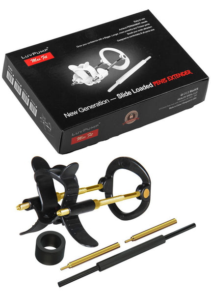 LuvPump Max Fit Hybrid Penis Extender - Black - Black Penis Extender Kit