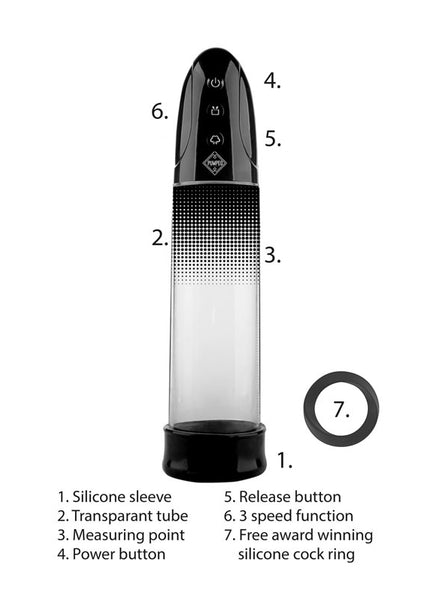Pumped Automatic Rechargeable Luv Pump - Black USB Rechargeable Powered Penis Pump