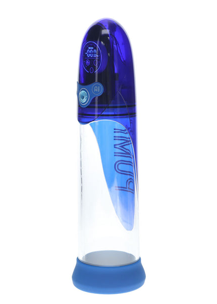 PUMPED Aqua-Pro Auto Pump - Blue - Blue/Clear USB Rechargeable AI-Enabled Submersible Auto Penis Pump
