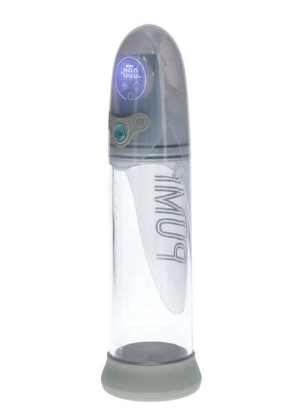 PUMPED Aqua-Pro Auto Pump - Grey - Grey/Clear USB Rechargeable AI-Enabled Submersible Auto Penis Pump