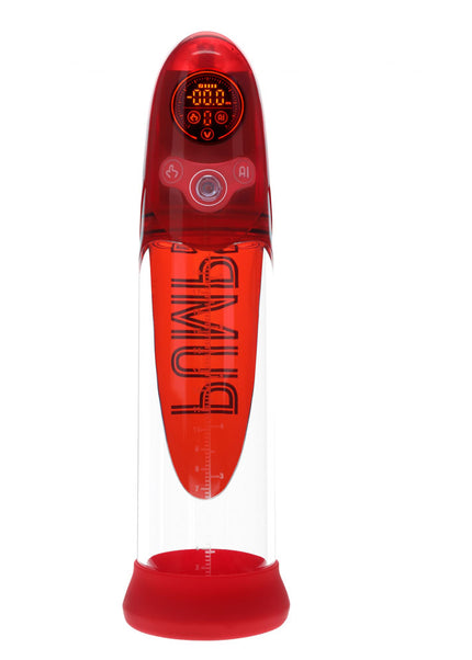PUMPED Aqua-Pro Auto Pump - Red - Red/Clear USB Rechargeable AI-Enabled Submersible Auto Penis Pump