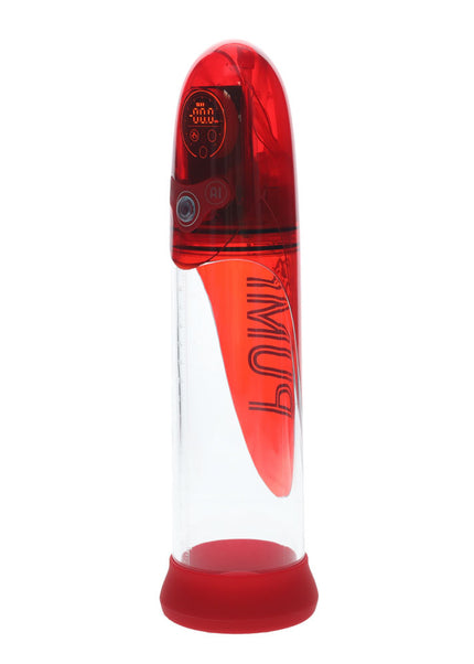PUMPED Aqua-Pro Auto Pump - Red - Red/Clear USB Rechargeable AI-Enabled Submersible Auto Penis Pump