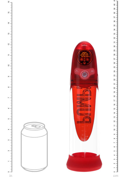 PUMPED Aqua-Pro Auto Pump - Red - Red/Clear USB Rechargeable AI-Enabled Submersible Auto Penis Pump