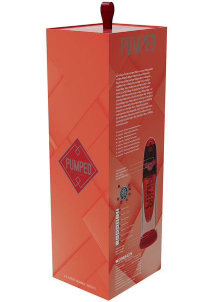 PUMPED Aqua-Pro Auto Pump - Red - Red/Clear USB Rechargeable AI-Enabled Submersible Auto Penis Pump