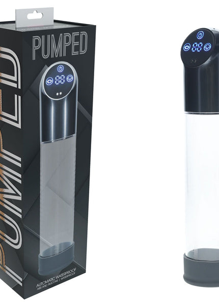 PUMPED Automatic Waterproof Pump - Gun Metal - Gunmetal/Clear USB Rechargeable Automatic Penis Pump