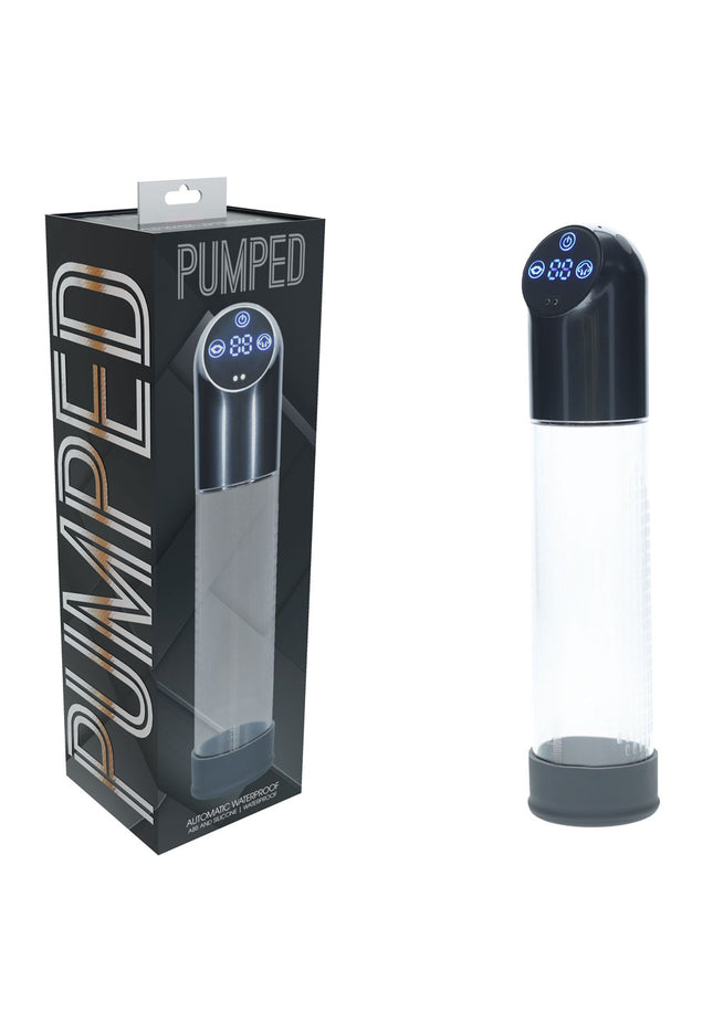 PUMPED Automatic Waterproof Pump - Gun Metal - Gunmetal/Clear USB Rechargeable Automatic Penis Pump